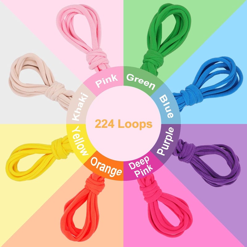 FUNiOi 224 PCS Weaving Loom Loops Refill for Potholder Weaving Craft Kit, DIY Arts and Crafts Loops Supplies for Kids Beginners, for Girls Age 6 7 8-12 13 Years Old - Image 2